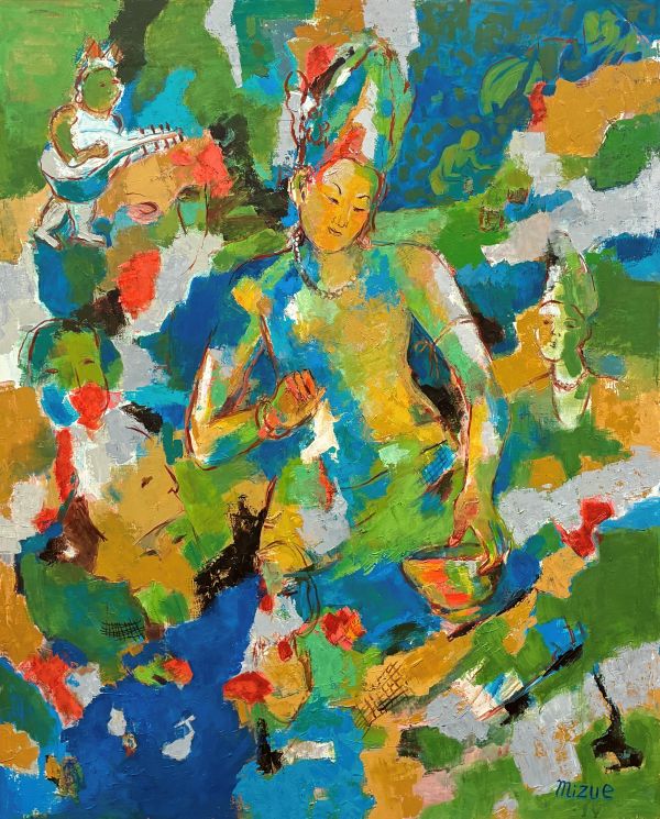 第74回 光陽展　委員　加藤　瑞恵（ｶﾄｳ ﾐｽﾞｴ）　シルクロード紀行―守門神（Ⅰ）　(油）S100